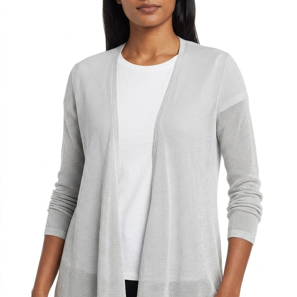 Calvin Klein Rayon Blend Open Front Knit Long Sleeve Relaxed Fit Cardigan